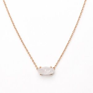 KENDRA SCOTT Ever Rose Gold Pendant Necklace in white druzy.
